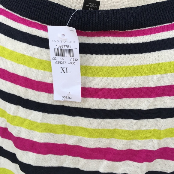 Ann Taylor Long Knit Nipped Waistline Black Trim - Picture 6 of 6